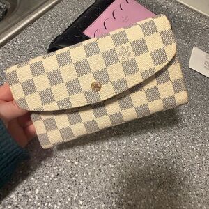 Louis Vuitton Beige and Gray Checkered Wallet